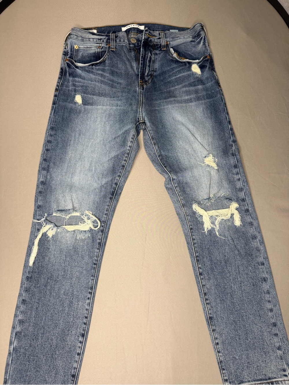 PacSun Men's Light Blue Slim Straight Distressed Jeans